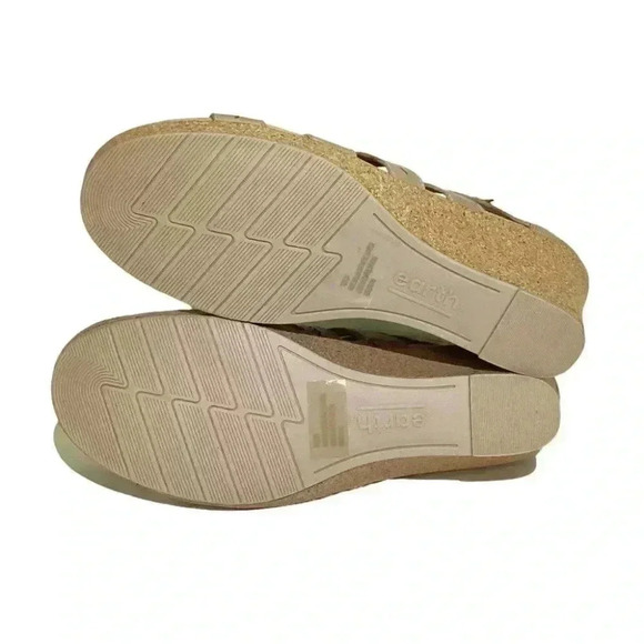 Earth Woodland Sunny Womens 9 40 Strappy Wedge Sandals Beige Leather NEW - Picture 7 of 7